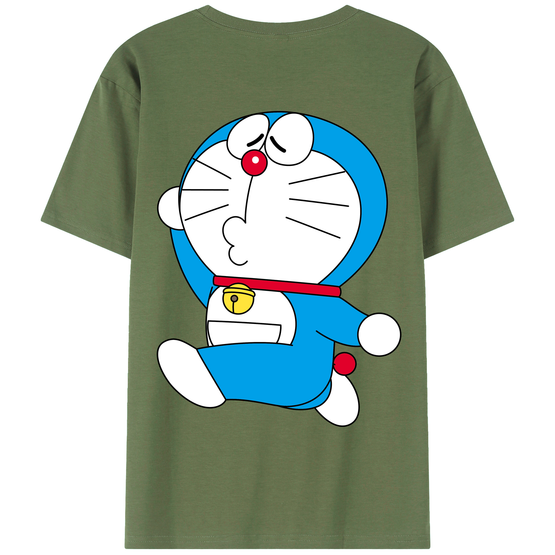 （画像用） ドラえもん Doraemon 綿100％ メンズ半袖Tシャツ（バックプリント） 通気性
